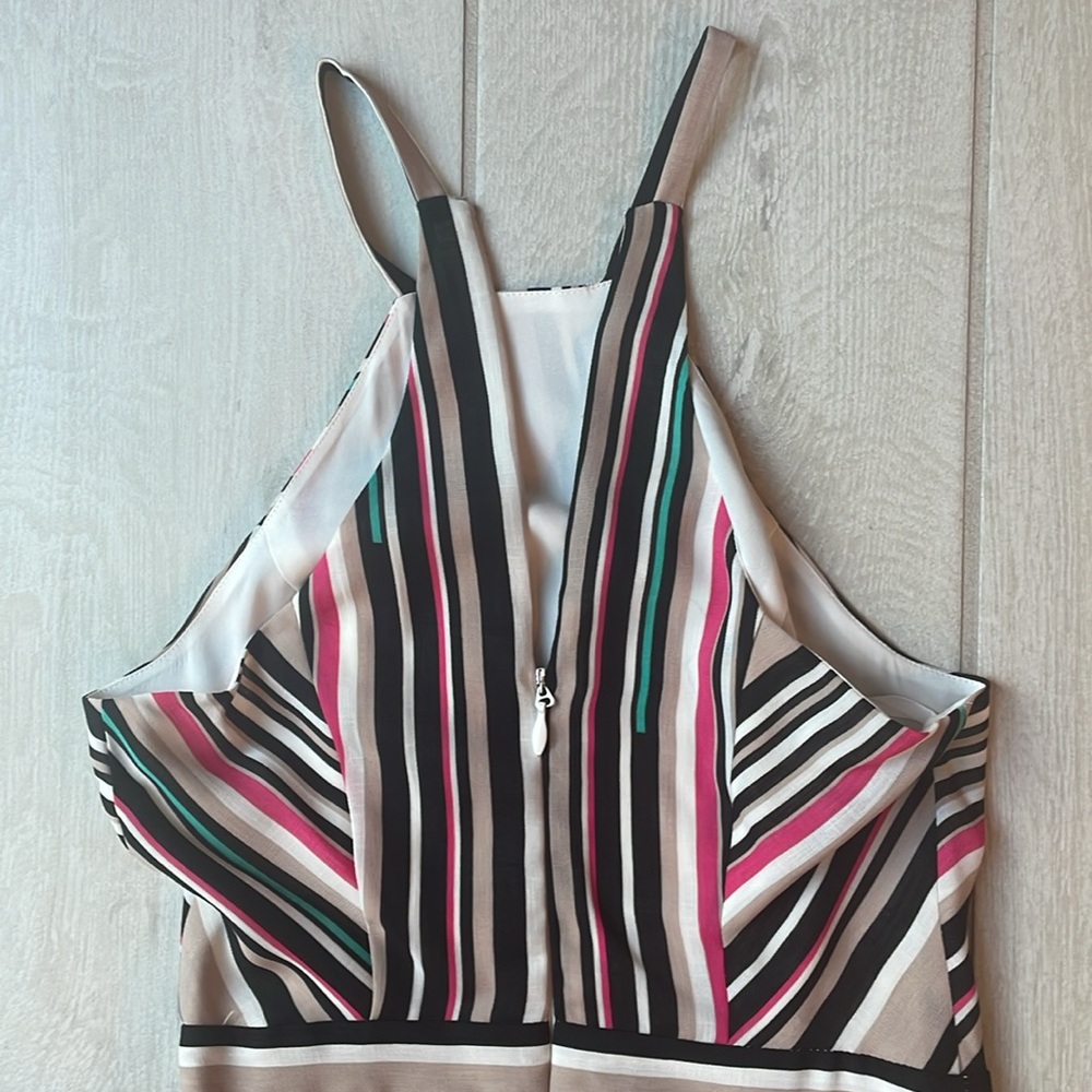 bebe One Piece Sleeveless Jumpsuit in Multi Strip Colors Size 4 - Picture 8 of 10